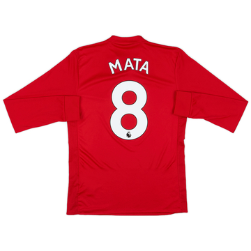 2017-18 Manchester United Home L/S Shirt Mata #8 - 8/10 - (S)