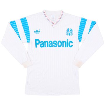 1990-91 Olympique Marseille Home L/S Shirt - 8/10 - (S)