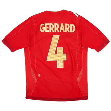 2006-08 England Away Shirt Gerrard #4 - 6/10 - (S)
