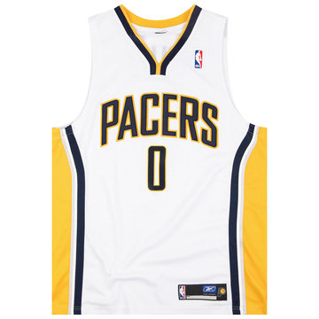 2005-06 Authentic Indiana Pacers White #0 Reebok Jersey (Home) L