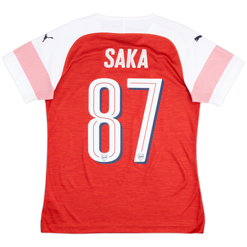 2018-19 Arsenal Home Shirt Saka #87 - 9/10 - (Women's M)