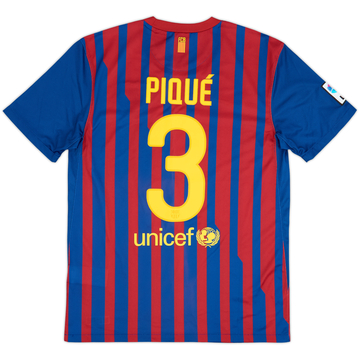 2011-12 Barcelona Home Shirt Pique #3 - 7/10 - (M)