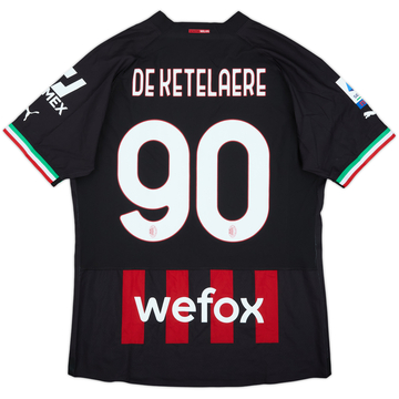 2022-23 AC Milan Authentic Home Shirt De Ketelaere #90 - 9/10 - (L)
