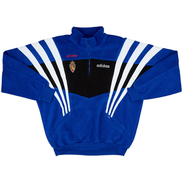 1996-97 Real Zaragoza Versión Jugador adidas 1/4 Zip Sudadera de Forro Polar - 8/10 - (L)