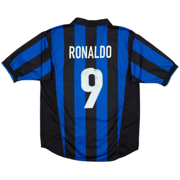 1998-99 Inter Milan Home Shirt Ronaldo #9 - 6/10 - (XL.Boys)