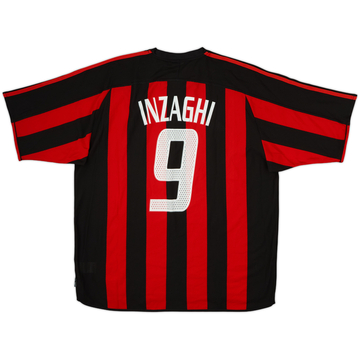 2003-04 AC Milan Home Shirt Inzaghi #9 - 7/10 - (XL)