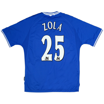1999-01 Chelsea Signed Home Shirt Zola #25 - 9/10 - (L)