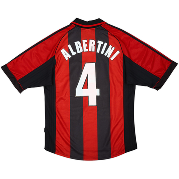 1998-00 AC Milan Home Shirt Albertini #4 - 7/10 - (M)