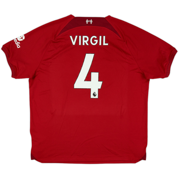 2022-23 Liverpool Home Shirt Virgil #4 - 8/10 - (XL)