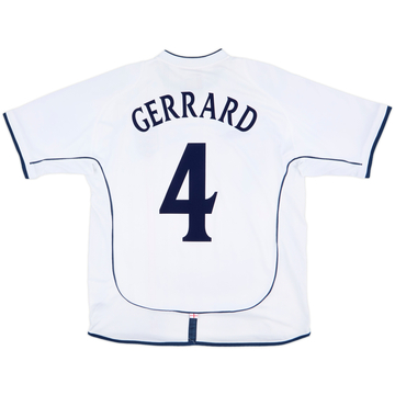 2001-03 England Home Shirt Gerrard #4 - 6/10 - (L)