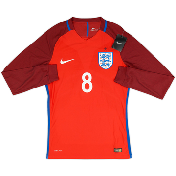 2016-17 England Player Issue Away L/S Shirt #8 (M)