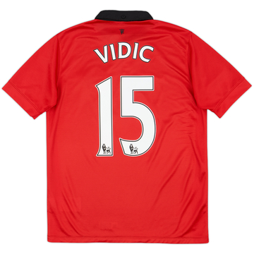 2013-14 Manchester United Home Shirt Vidic #15 - 8/10 - (XL.Boys)