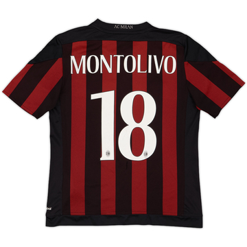 2015-16 AC Milan Home Shirt Montolivo #18 - 5/10 - (M.Boys)