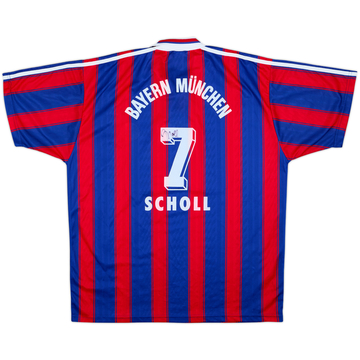 1995-97 Bayern Munich Signed Home Shirt Scholl #7 - 9/10 - (XL)