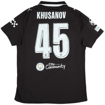 2025-26 Manchester City Match Issue Champions League Away Shirt Khusanov #45