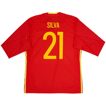 2016-17 Spain Player Issue Home L/S Shirt Silva #21 (XL)