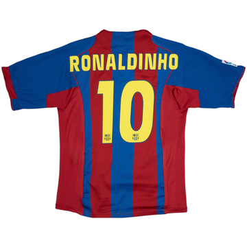 2004-05 Barcelona Home Shirt Ronaldinho #10 - 8/10 - (S)