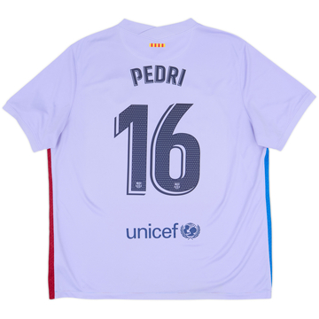 2021-22 Barcelona Away Shirt Pedri #16 - 6/10 - (XXL)