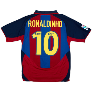 2003-04 Barcelona Home Shirt Ronaldinho #10 - 8/10 - (S)