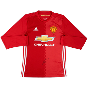 2016-17 Manchester United Signed Home L/S Shirt - 9/10 - (S)