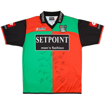 2004-05 NEC Nijmegen Squad Signed Home Shirt - 9/10 - (XL)