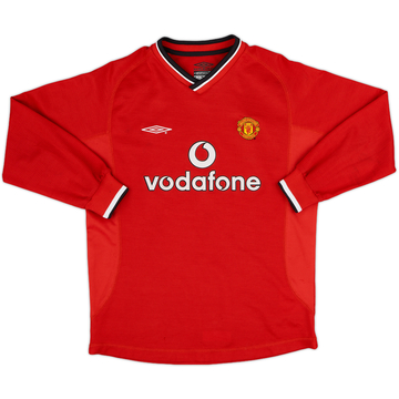 2000-02 Manchester United Home L/S Shirt - 5/10 - (M.Boys)