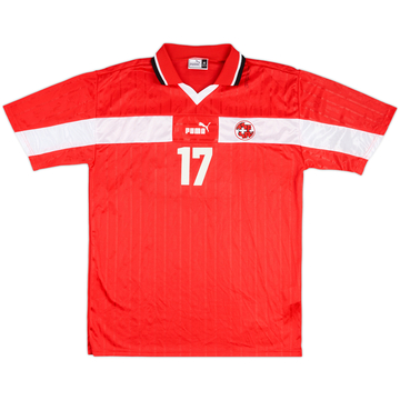 1998 Switzerland Match Issue Home Shirt #17 (Celestini)