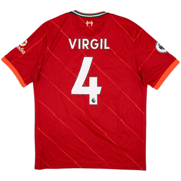 2021-22 Liverpool Home Shirt Virgil #4 - 8/10 - (L)