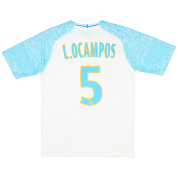 2018-19 Olympique Marseille Home Shirt L.Ocampos #5 - 6/10 - (S)