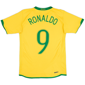 2006-08 Brazil Home Shirt Ronaldo #9 - 7/10 - (XL.Boys)