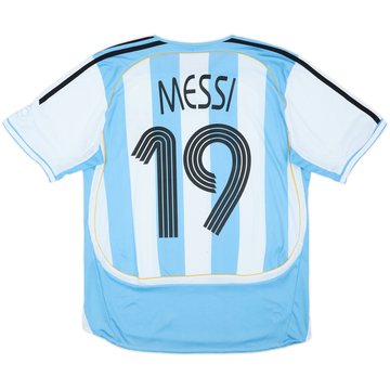 2005-07 Argentina Home Shirt Messi #19 - 7/10 - (XL.Boys)