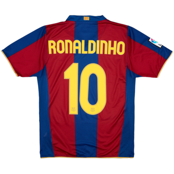 2007-08 Barcelona Home Shirt Ronaldinho #10 - 10/10 - (S)