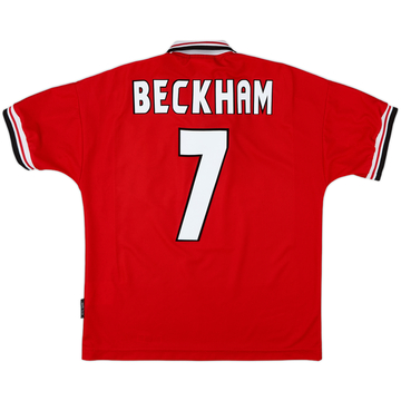 1998-00 Manchester United Home Shirt Beckham #7 - 7/10 - (M)