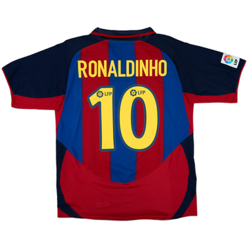 2003-04 Barcelona Home Shirt Ronaldinho #10 - 6/10 - (M)