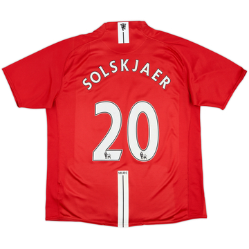 2007-09 Manchester United Home Shirt Solskjaer #20 - 6/10 - (XL)