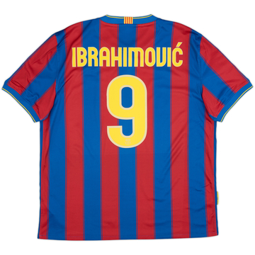 2009-10 Barcelona Home Shirt Ibrahimovic #9 - 10/10 - (XL)