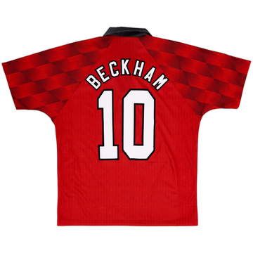 1996-98 Manchester United Home Shirt Beckham #10 - 8/10 - (M)