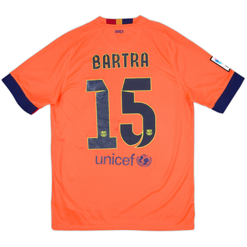 2014-15 Barcelona Away Shirt Bartra #15 - 5/10 - (M)