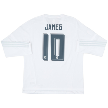 2015-16 Real Madrid Home L/S Shirt James #10 - 10/10 - (XL)