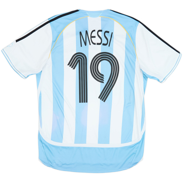 2005-07 Argentina Home Shirt Messi #19 - 9/10 - (L)