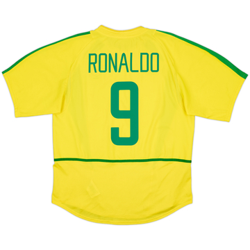 2002-04 Brazil Home Shirt Ronaldo #9 - 8/10 - (L)