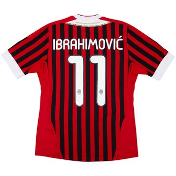2011-12 AC Milan Home Shirt Ibrahimovic #11 - 10/10 - (S)