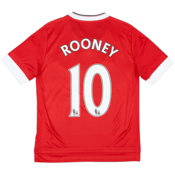 2015-16 Manchester United Home Shirt Rooney #10 - 8/10 - (L.Boys)