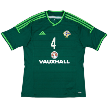 2014 Northern Ireland Player Issue Home/Training Shirt #4 - 7/10 - (L)