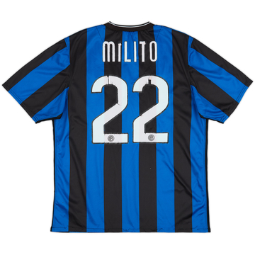 Camiseta básica de local del Inter Milan 2009-10 Milito #22 - 4/10 - (M)