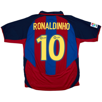 2003-04 Barcelona Home Shirt Ronaldinho #10 - 6/10 - (M)