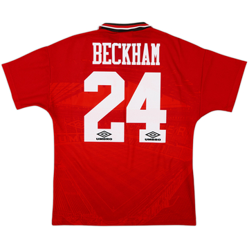 1994-96 Manchester United Home Shirt Beckham #24 - 8/10 - (M)