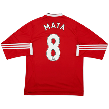 2015-16 Manchester United Home L/S Shirt Mata #8 - 9/10 - (L)