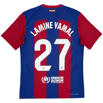 2023-24 Barcelona Authentic Home Shirt Lamine Yamal #27 - 9/10 - (M)