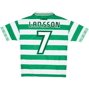 1997-99 Celtic Home Shirt Larsson #7 - 8/10 - (Y)